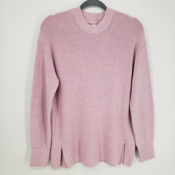 Lululemon Merino Wool Blend Ribbed Crewneck Sweater 6 Womens Pink Peony - Picture 3 of 11